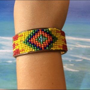 Beaded cuff bracelet